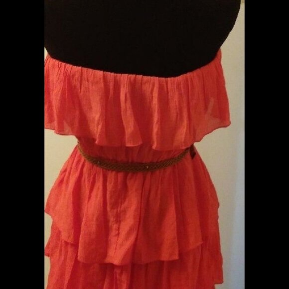 BY AND BY LADIES ORANGE OFF THE SHOULDER DRESS - Picture 3 of 8